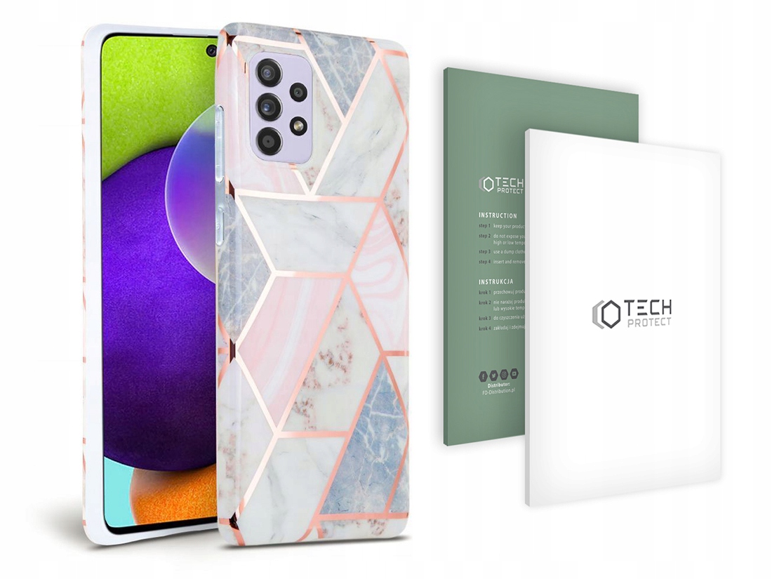 

Różowe Etui Case Obudowa Marmur Do - Galaxy A72