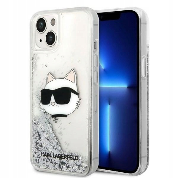Pouzdro Karl pro Lagerfeld KLHCP14MLNCHCS iPhone 14 Plus 15 Plus 6,7" stříbrné
