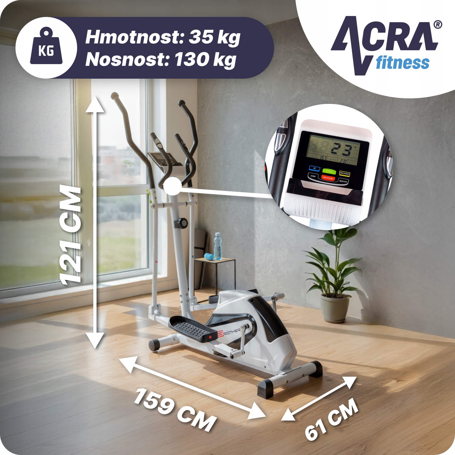 Magnetický eliptical BE42 Další funkce displej