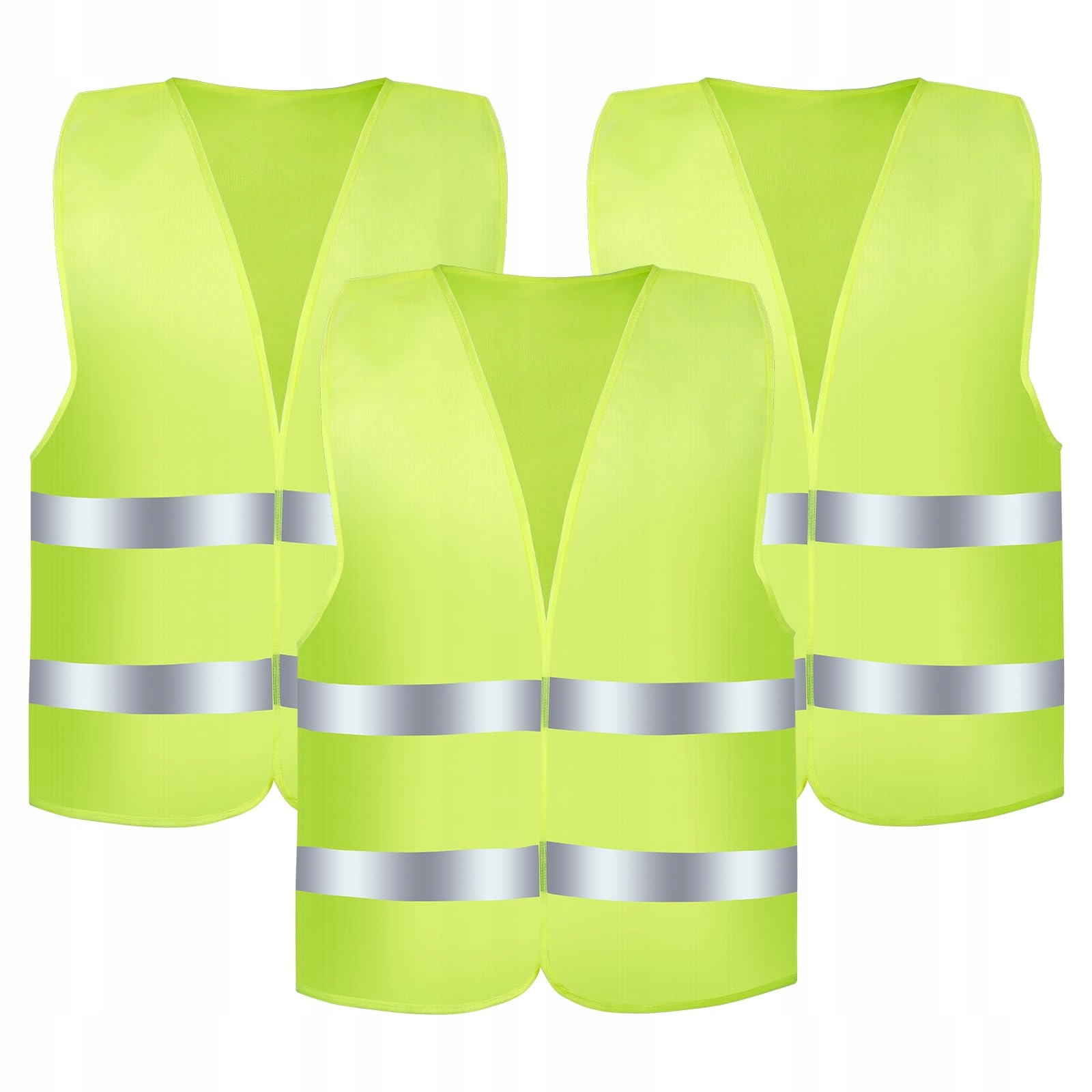 Kamizelki samochodowe Romon High-Visibility, 3 szt odblaskowe, neonowożółte