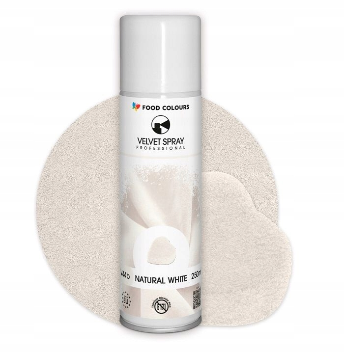 Zamsz barwnik spożywczy Velvet Spray Food Colours biały, 250 ml