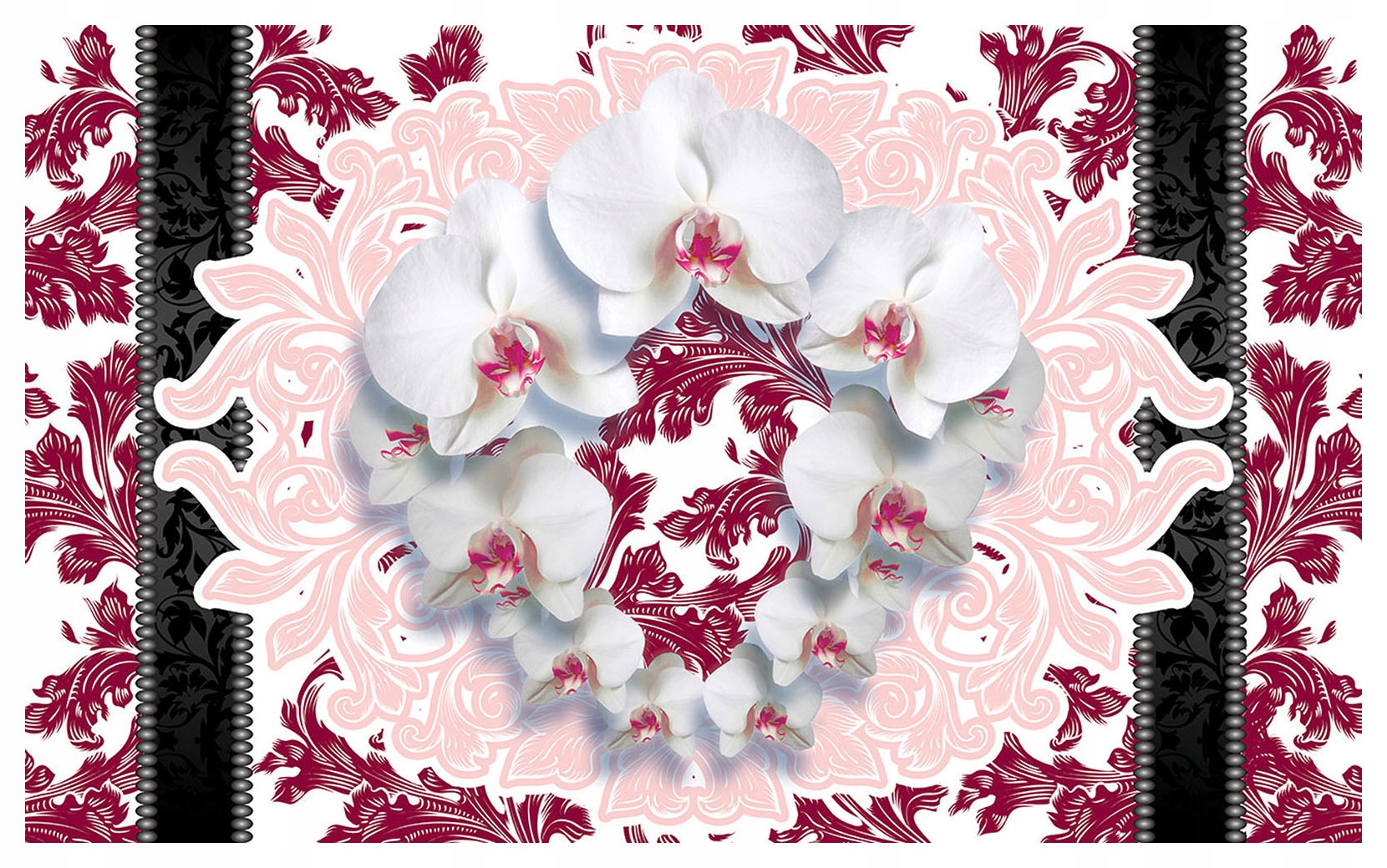 Fototapeta Bílé orchideje elegance květinový vzor do obývacího pokoje 312x219 lepidlo