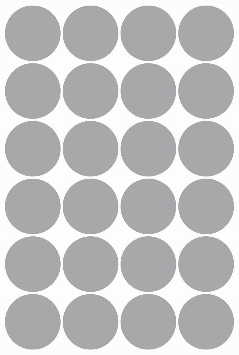 

Naklejki Kółka Kropki 5cm 24szt Srebrne