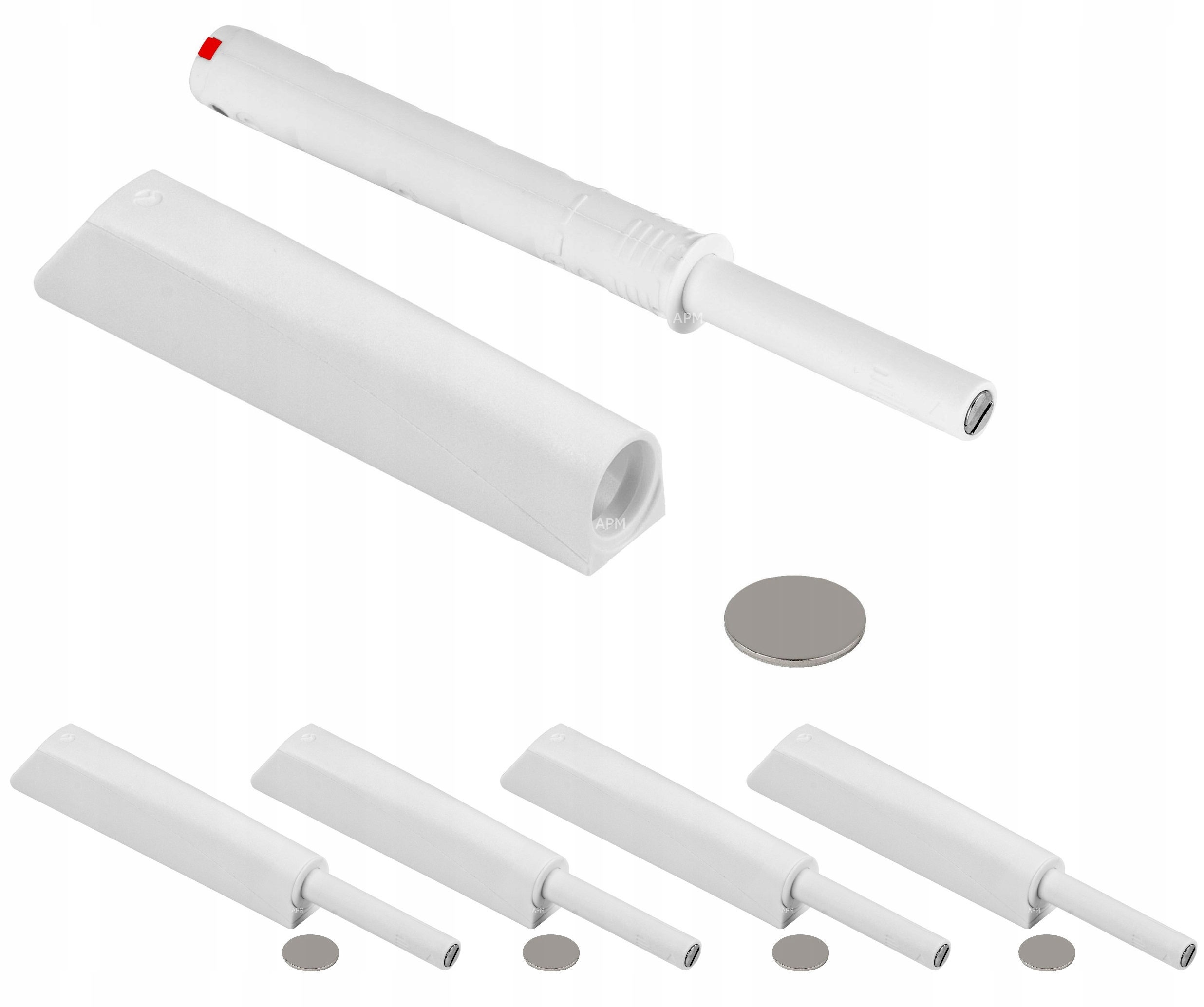 K-PUSH STRONG BIAŁY Z MAGNESEM + ADAPTER ODBOJNIK MAGNETYCZNY - 5 KOMPLETÓW