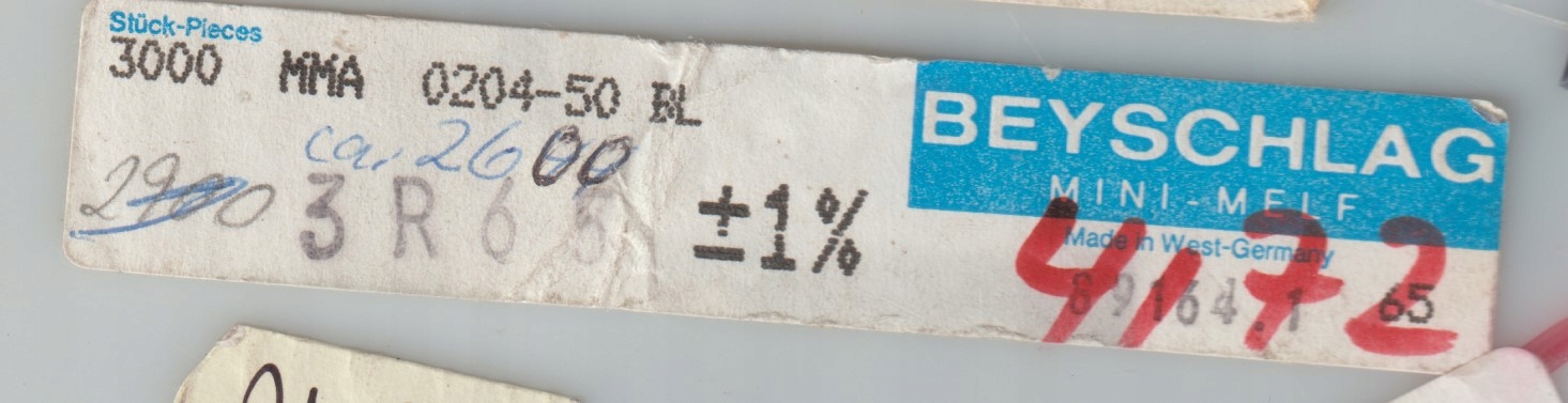 [100szt] 3R65 1% 50ppm rezystor Smd minimelf MMA0204 Beyschlag low noise