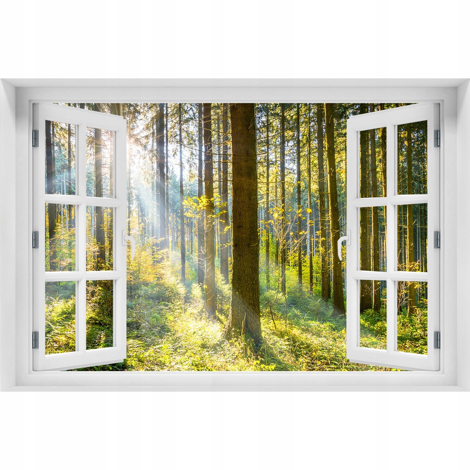 

Samoprzylepna Naklejka 3D Okno Las w słońcu 90x60