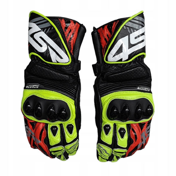 Motocyklové rukavice Sport Cup Plus Evo Neon kožené športové L