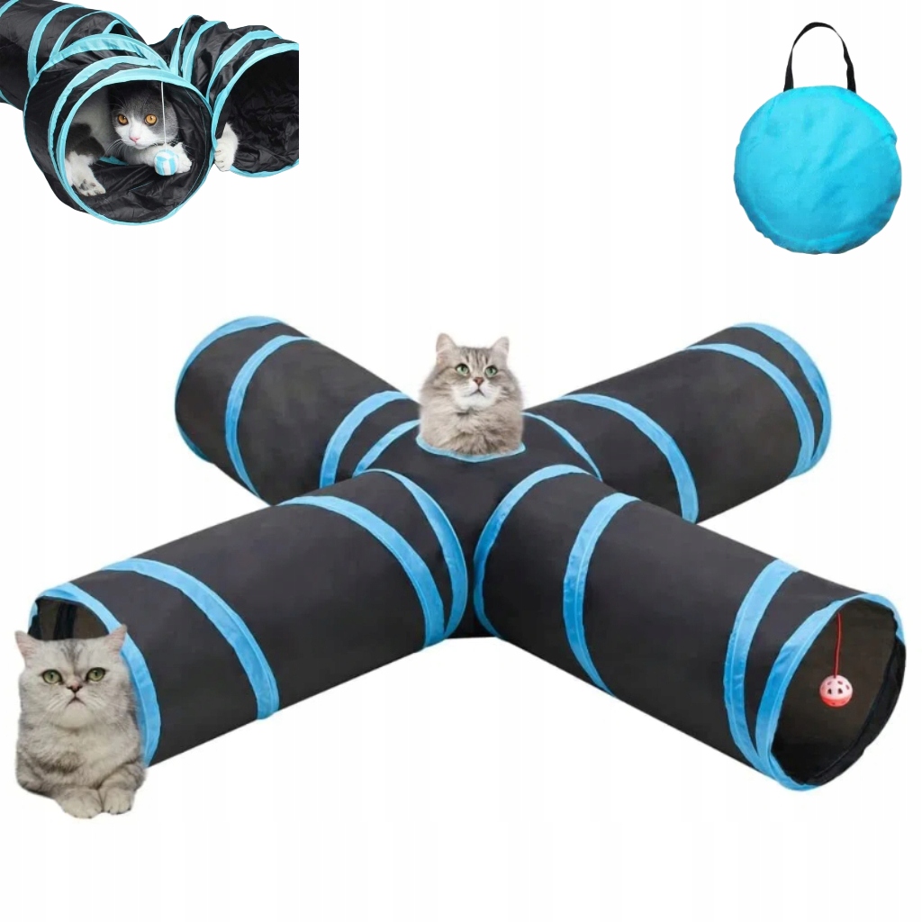 Levně Skládací Tunel Pro Kočky Králičího Psa S Hračkou Ps 4-cestný