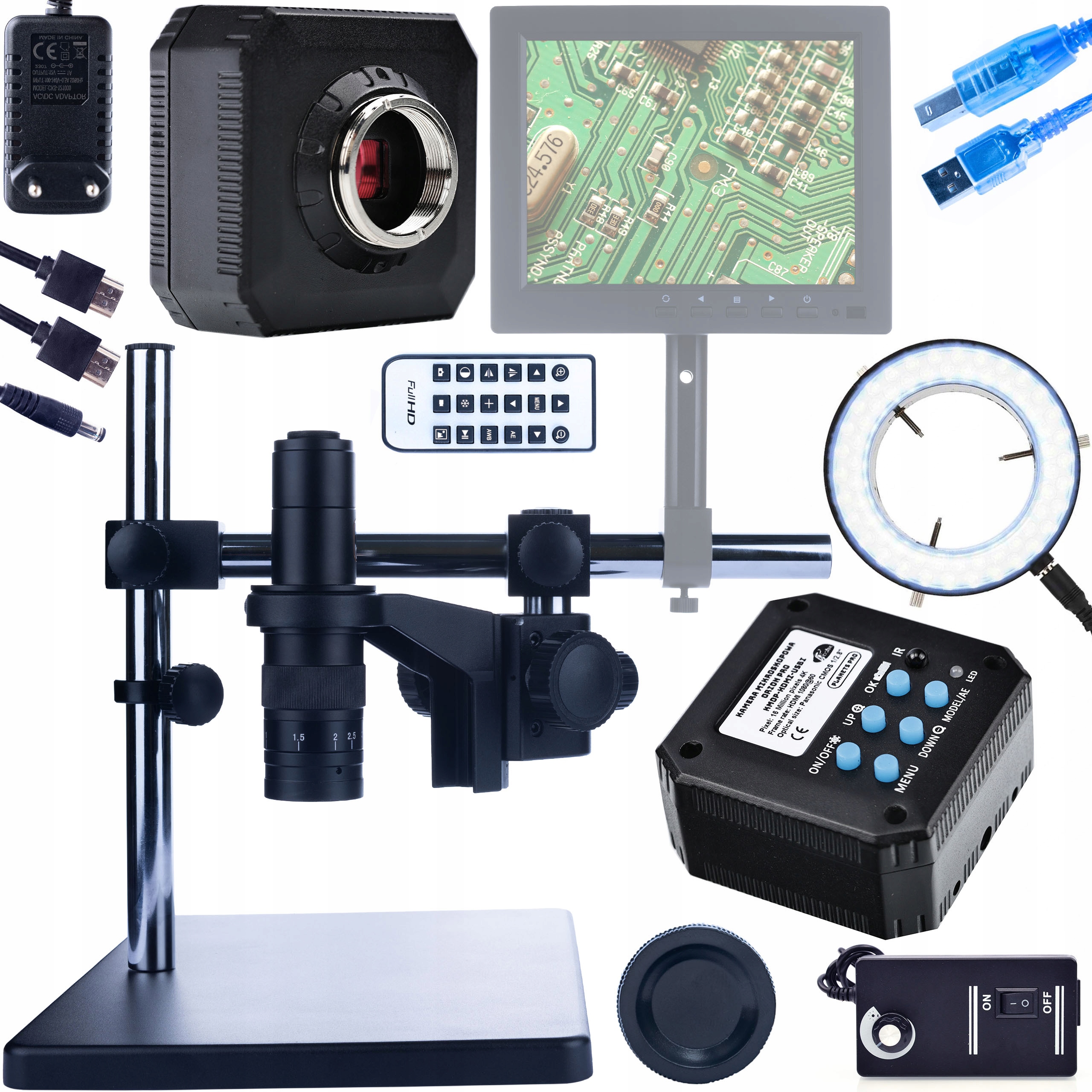 Sada Digitálního Mikroskopu Pro Pájení, Výložník, Osvětlovač Kamera Rosfix