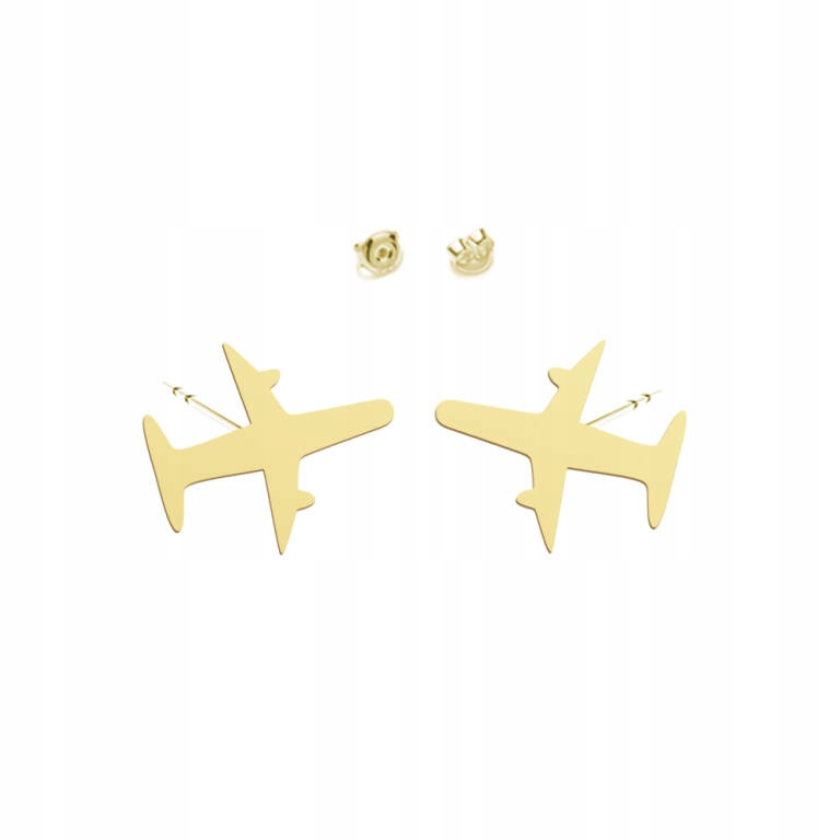 

Samolot Kolczyki srebro pozłacane