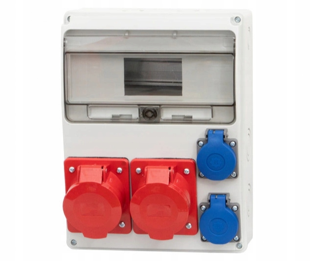 Elektrický hermetický rozvaděč 11 modulů s zásuvkami 16A 32A 2x230V