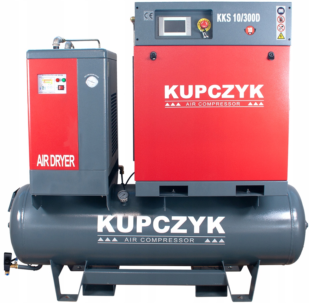 Kompresor śrubowy z osuszaczem ziębniczym Kupczyk KKS 10/300D 970 l/min Marka Kupczyk