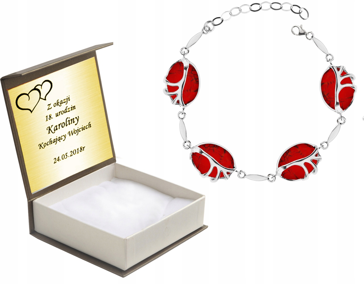 

Bransoletka Z Owalnymi Koralami Na Prezent +grawer