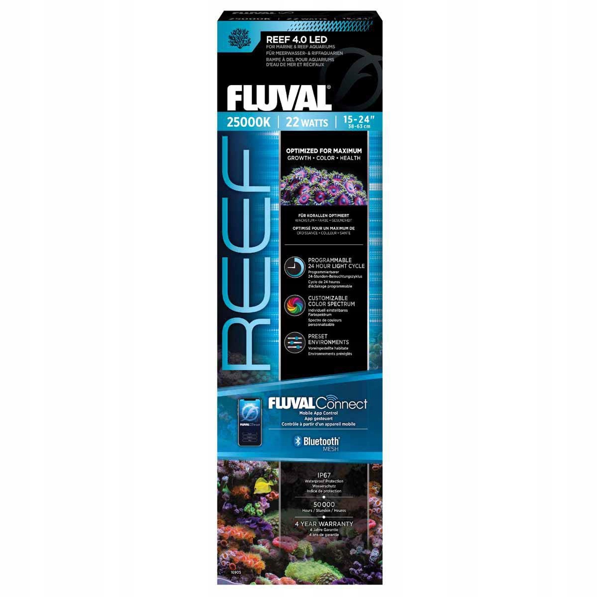Levně Fluval Reef Led 4.0 22W 38,4-63 CM Led osvětlení pro mořská akvária