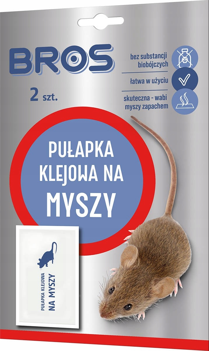 BROS LEP PUŁAPKA ŁAPKA KLEJ KLEJOWA NA MYSZY SZCZURY MYSZOŁAPKA 2SZT