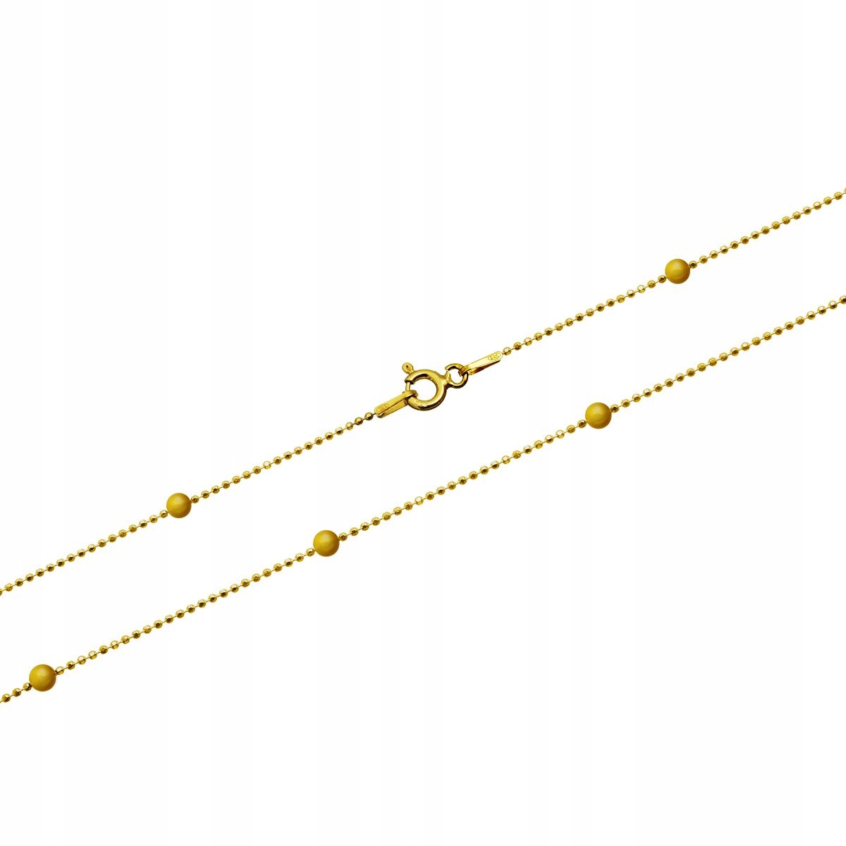 Řetízek Stříbrný Náhrdelník Ag 925 Pozlacený Drobnými I Většími Kuličkami