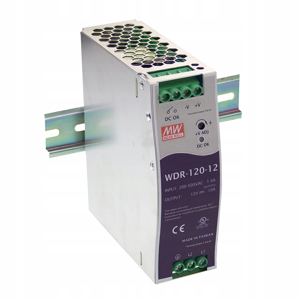 Napájecí zdroj Mean Well na lištu Hat Rail WDR-120-24 120W 14V 5A