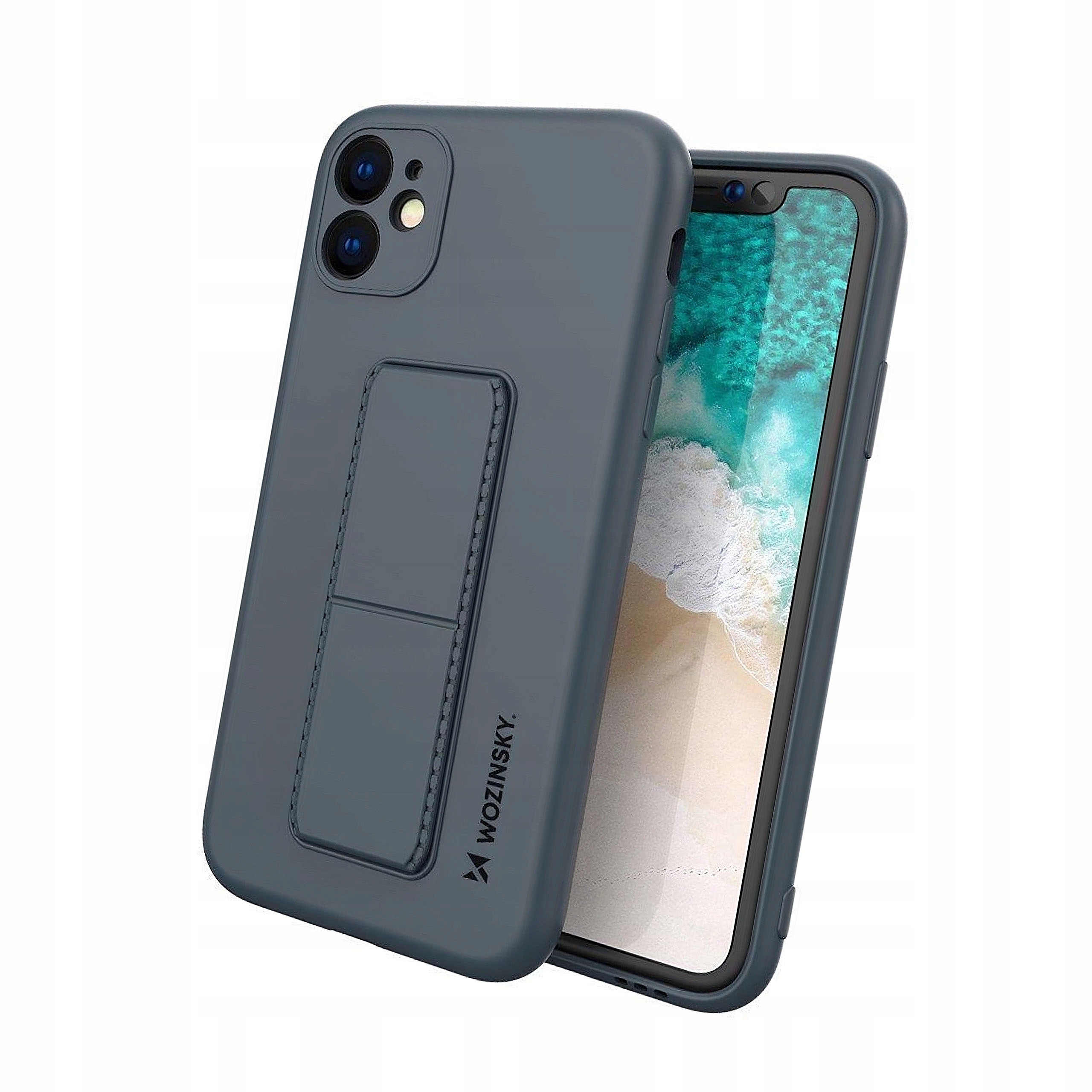 Wozinsky Kickstand Case silikonowe etui z podstawką iPhone 12 Pro granatowe