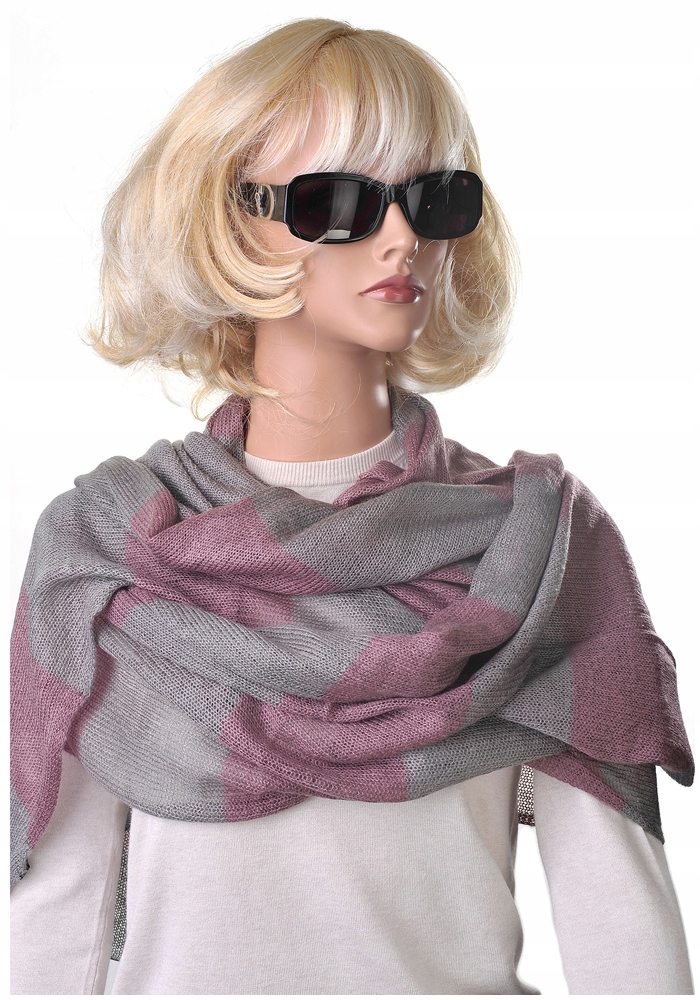 

Etola Szeroki Szal Szalik Damski Zimowy Różowy mo1