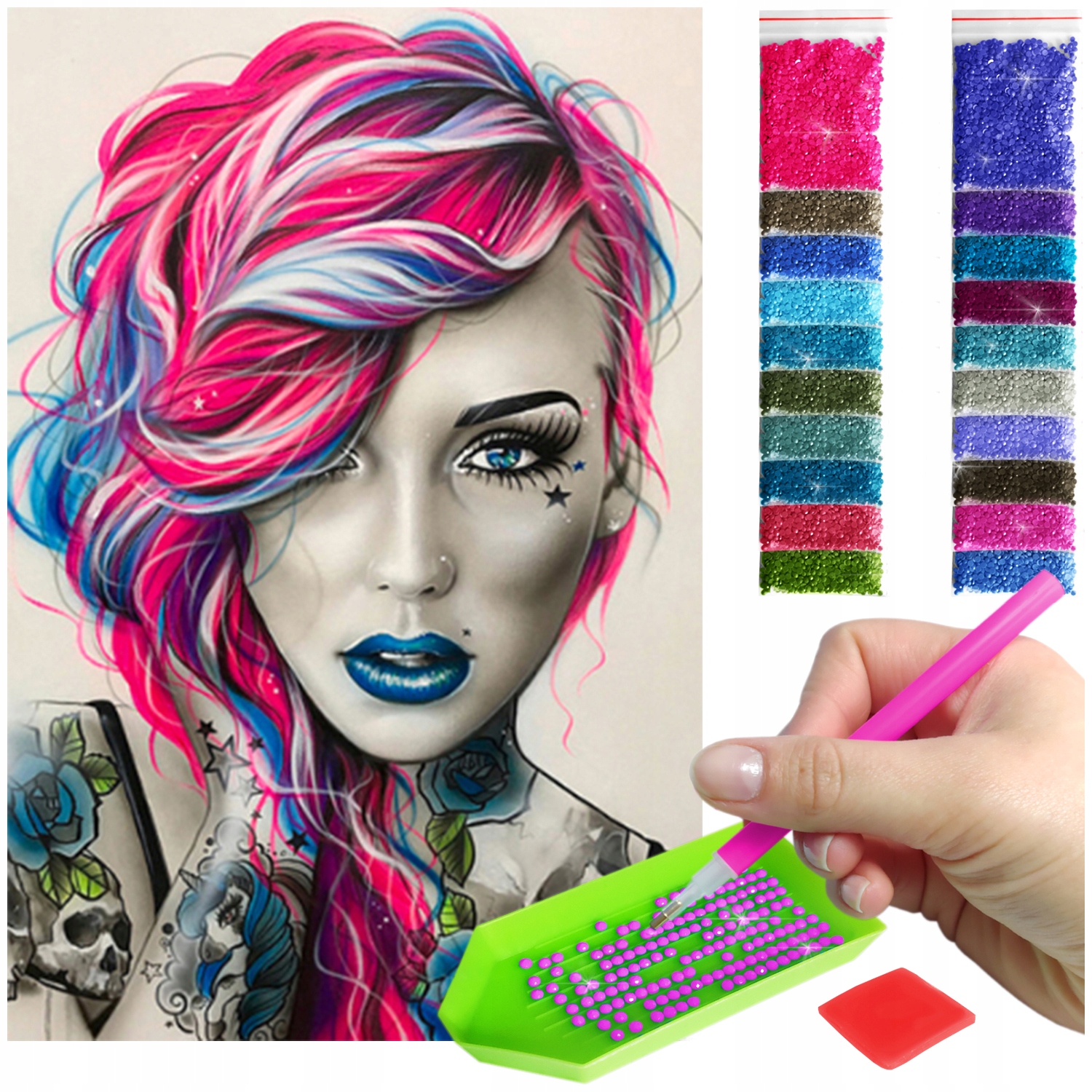 Haft Diamentový Velký 60x40cm Diamond Painting Mozaika Diamentové Příslušenství