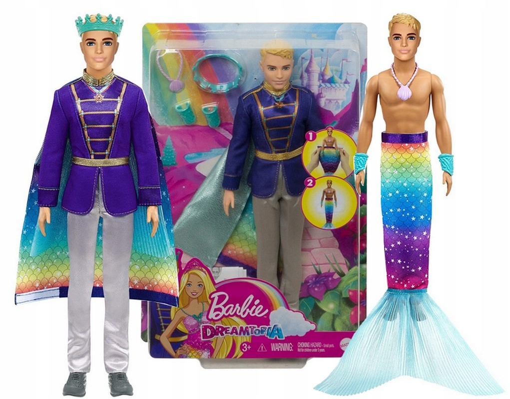 

Lalka Barbie Ken Syrenia Przemiana syren książe