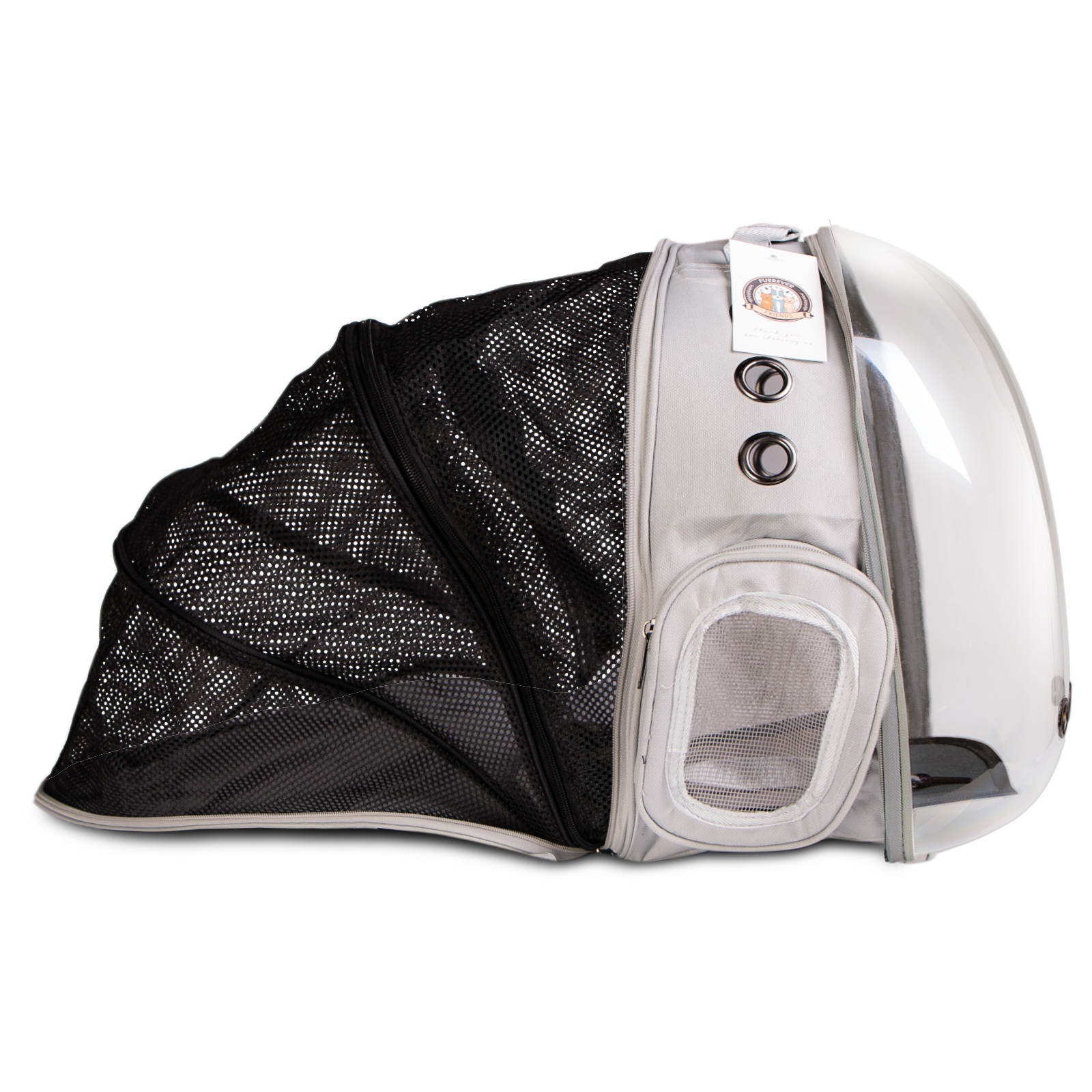 Levně Rozkládací Batoh Přepravka Pro Kočky Stan Cestovní Taška Velká Šedá