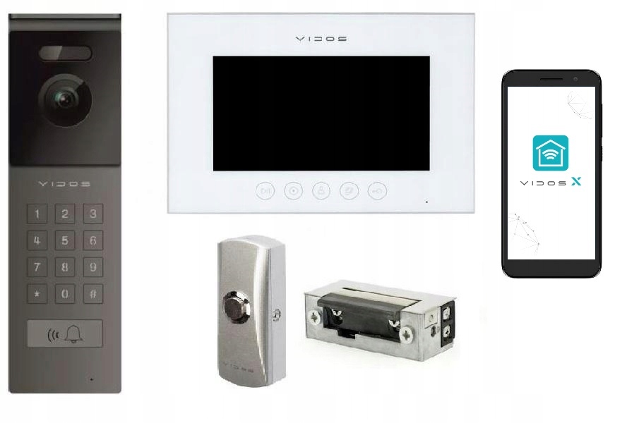 wideodomofon Vidos X S12D monitor zaczep przycisk