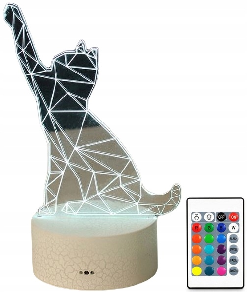 

Lampa 3D Led Kotek Łapka Cat Lampa Nocna