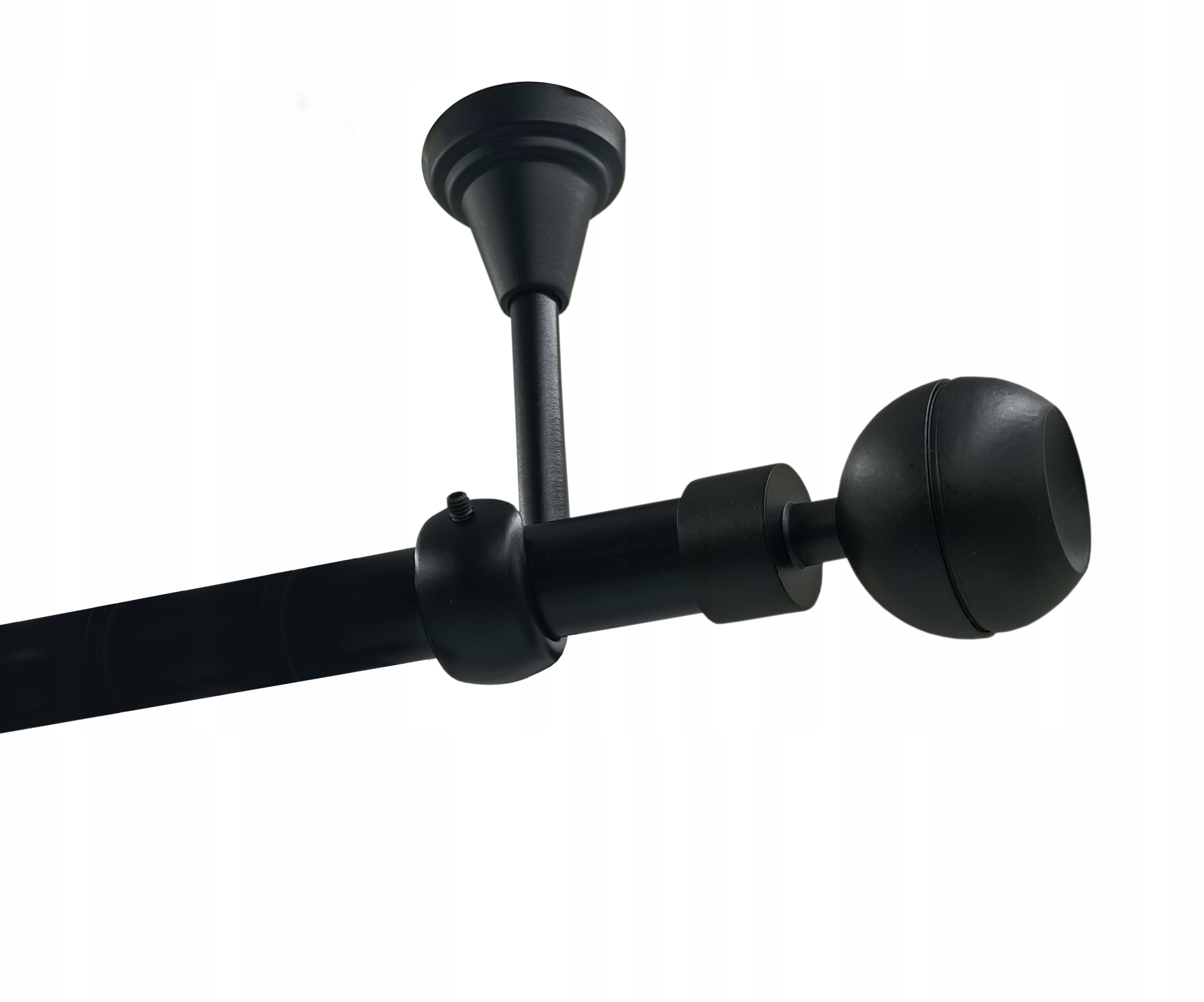 Jednoduchá garnýž Metal Strop 19mm Černý Mat 300cm Kula Optic Bez Koleček