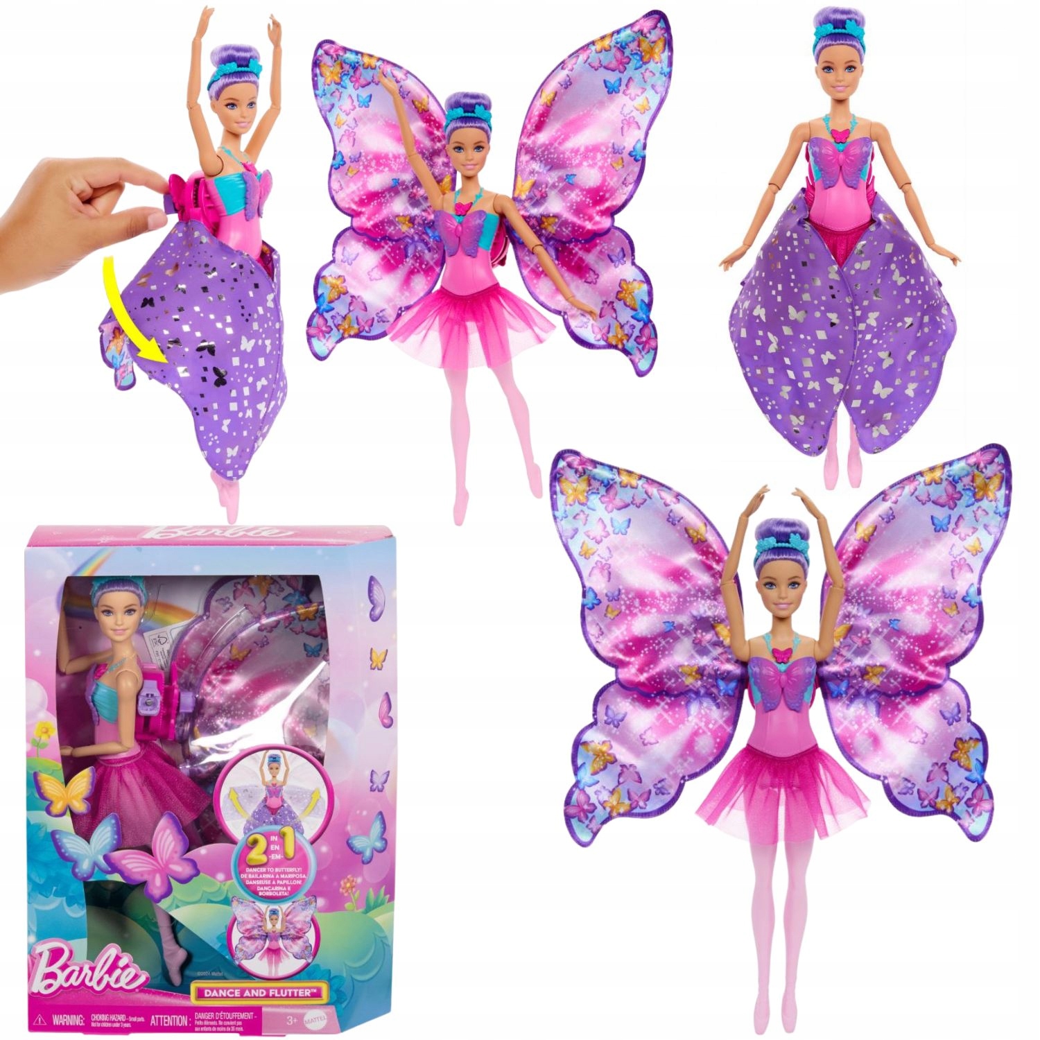 Lalka Barbie Motylkowa Baletnica Z Magiczną Przemianą 2W1 Wyjątkowa Lalka