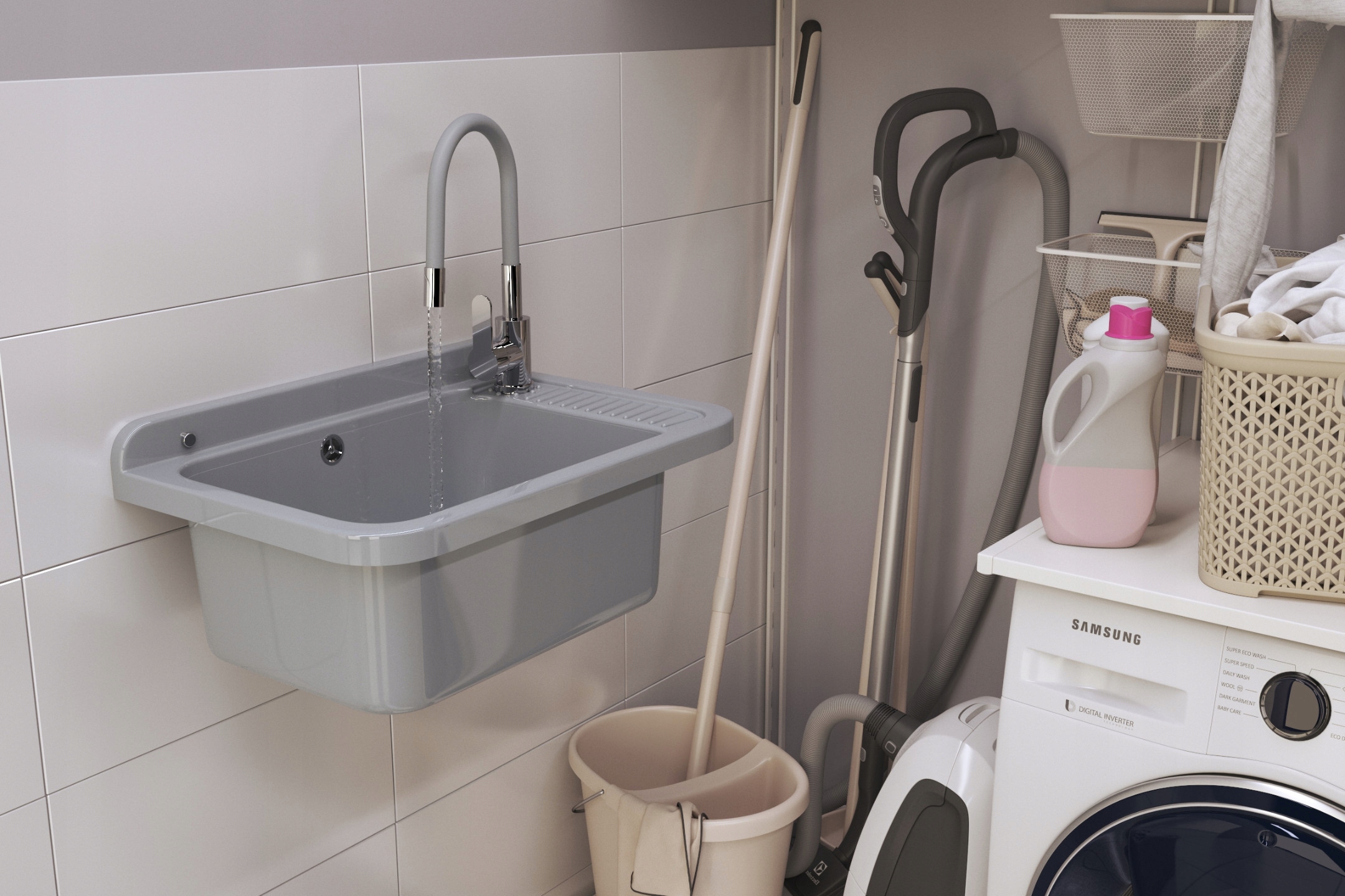 ZLEW GOSPODARCZY TECHNICZNY SZARY KOMORA ROBOCZA PRALNIA GARAŻ NEGRA DUŻA Kod producenta NEGRA20466