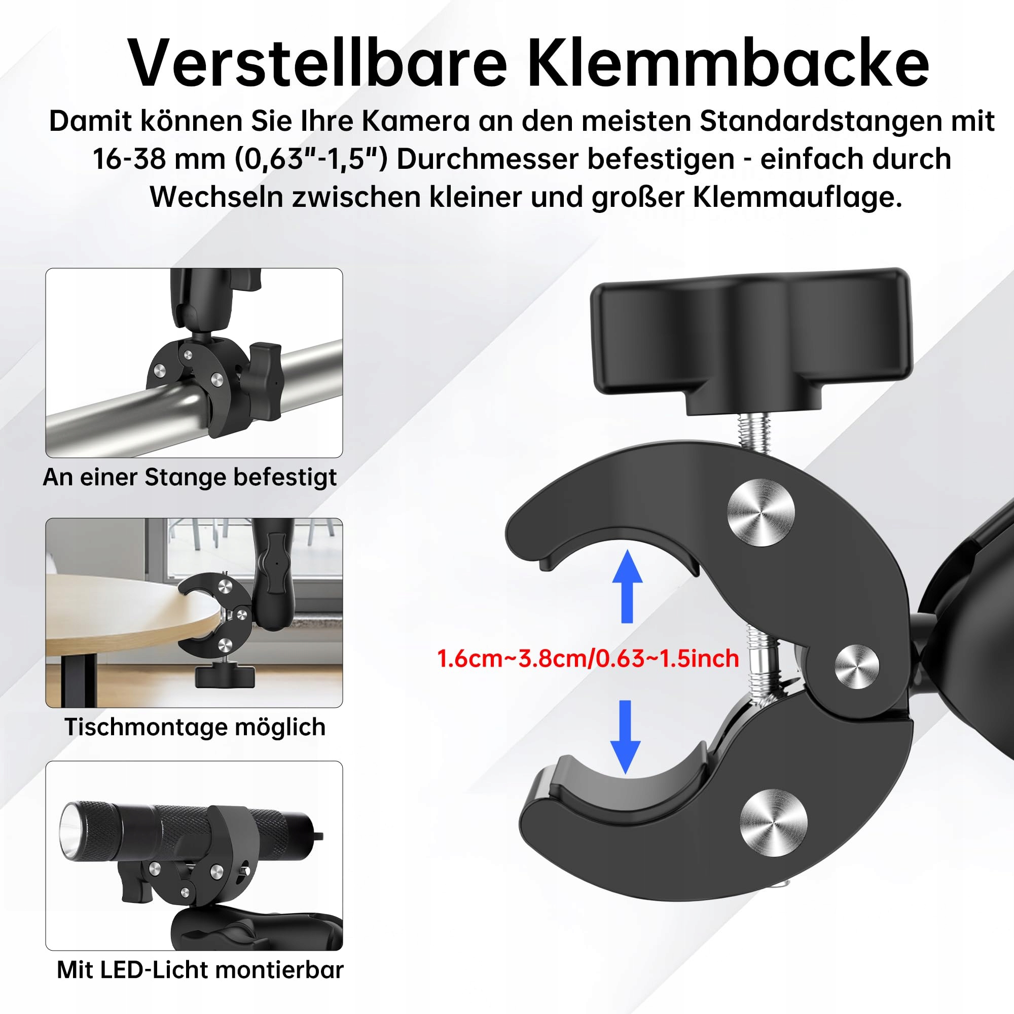 Zestaw Montażowy Na Kierownicę Do Kamer Sportowych GoPro Insta360 NUOBAKE — miniatura 7