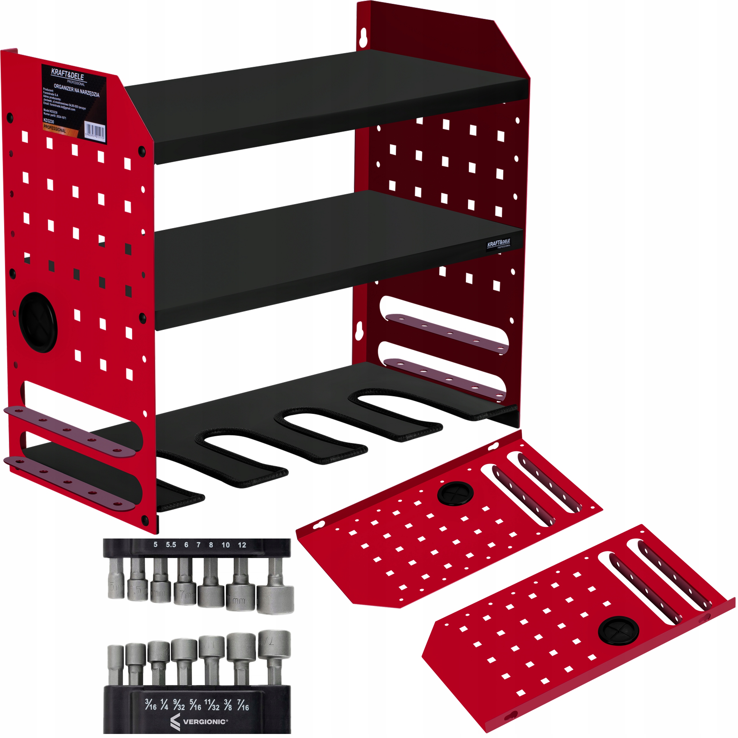 Organizér Na Nářadí Závěsný Ocelový 3 Úrovně Pro Dílnu 51x22x40CM