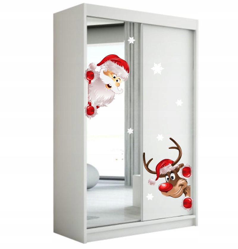 MIKOŁAJ RENIFER Naklejki na lodówkę szafę 65x45cm