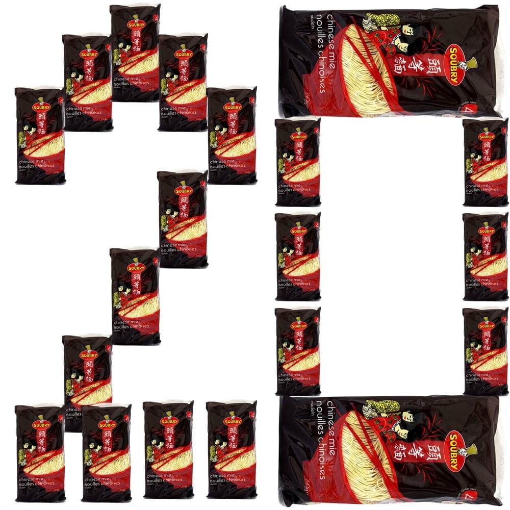 20x Makaron Chiński Mie Instant Gotowy w 4 Minuty Do Woka i Stir-Fry 250g