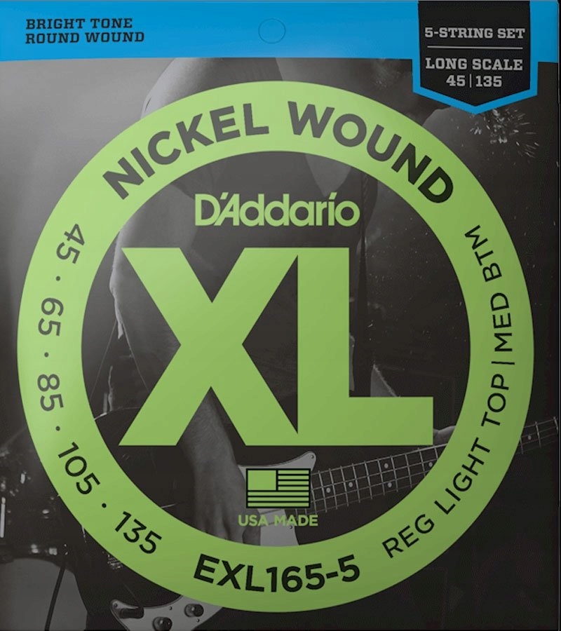 Struny D'addario Nickel EXL165-5 (45-135) 5str.