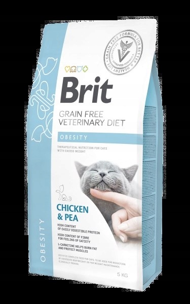 Brit Grain Free Veterinary Diet Cat Obesity Kuře s hráškem 5 kg