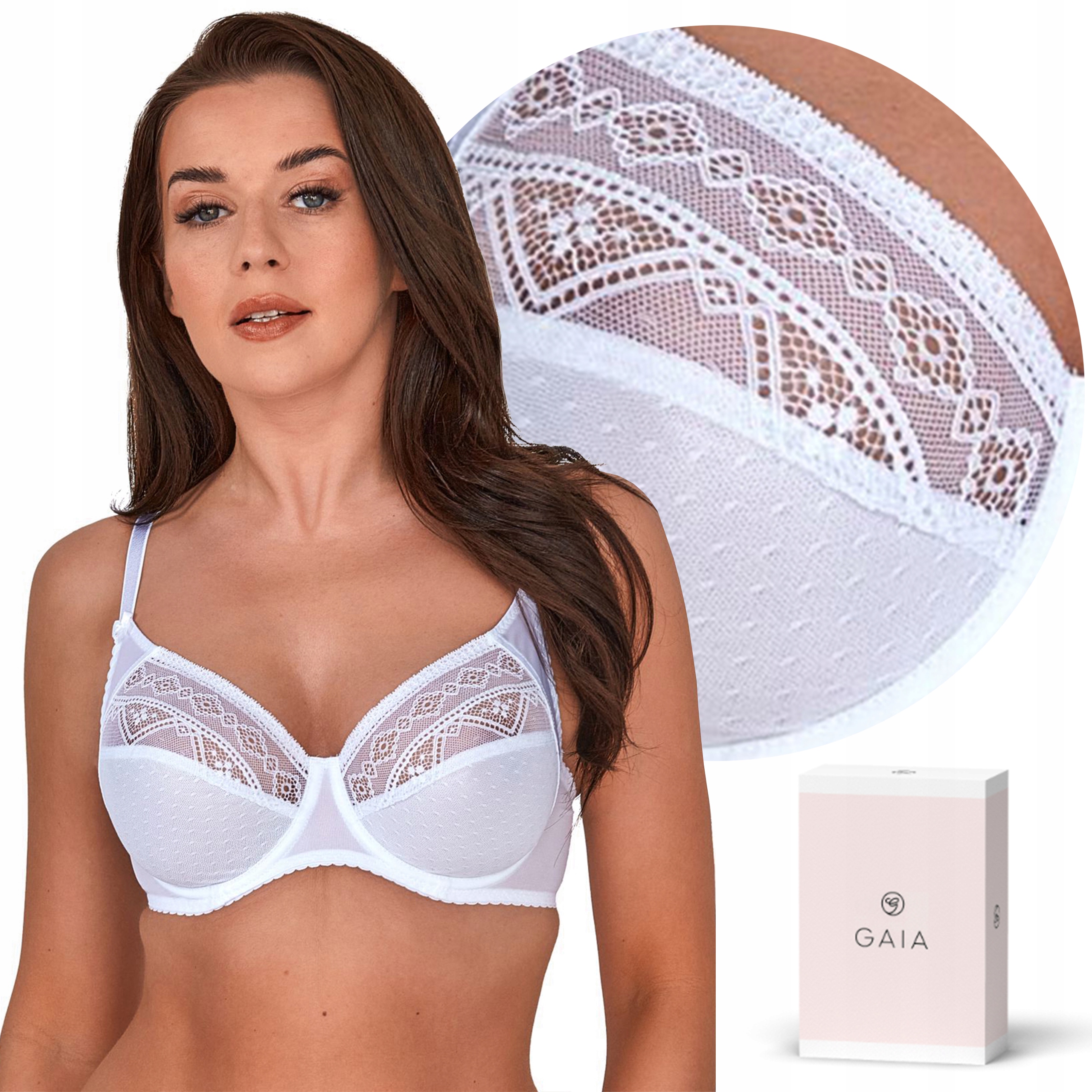 GAIA NANCY 059 , biustonosz soft , BIAŁY , 75G