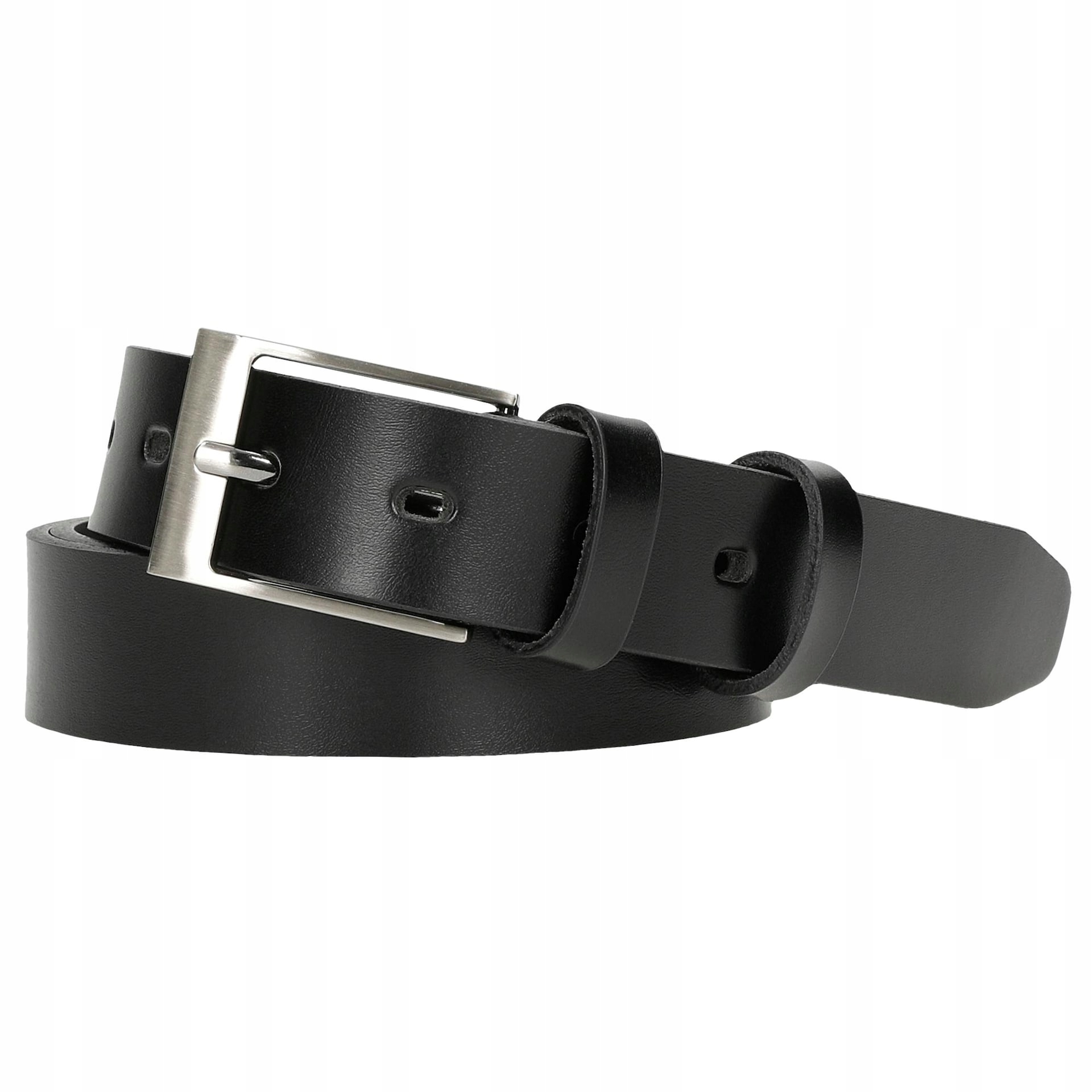 Pasek Męski Skórzany Skóra Naturalna licowa Czarny Wojas 110cm