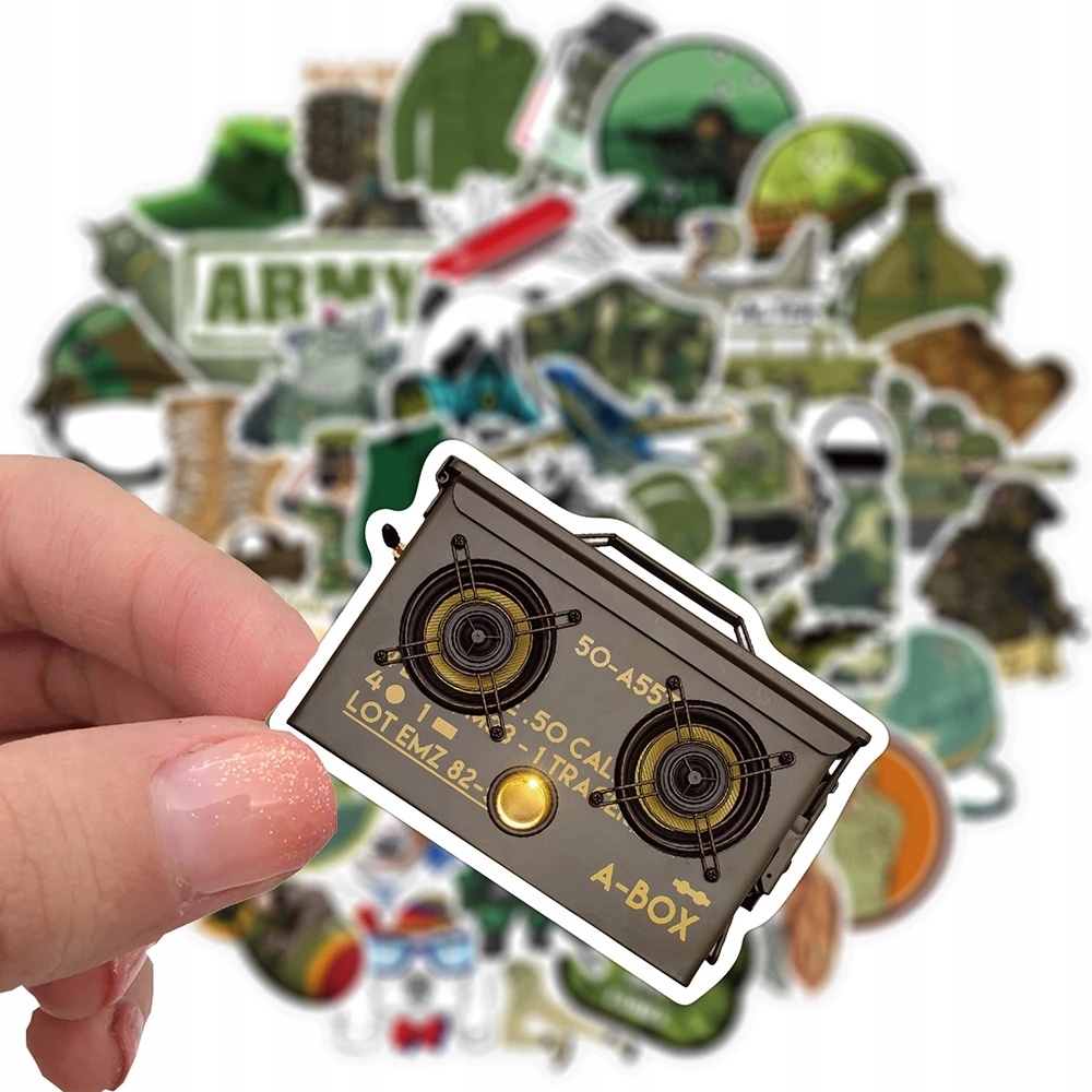 WOJSKOWY MIX NAKLEJKI WODOODPORNE STICKERS 50 szt Producent Inny