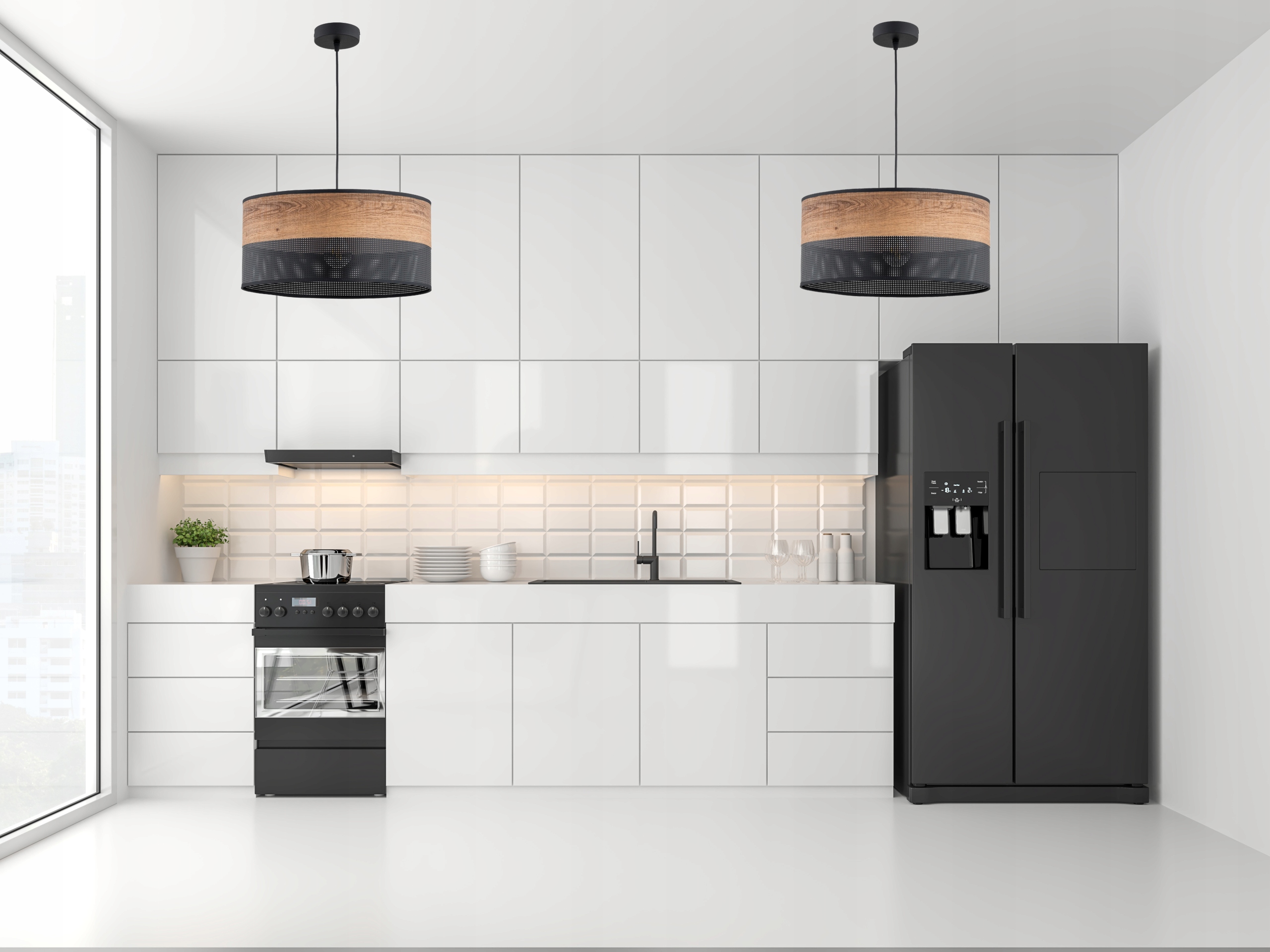 LAMPA WISZĄCA SUFITOWA ŻYRANDOL ABAŻUR NOWOCZESNA LED Marka Elko