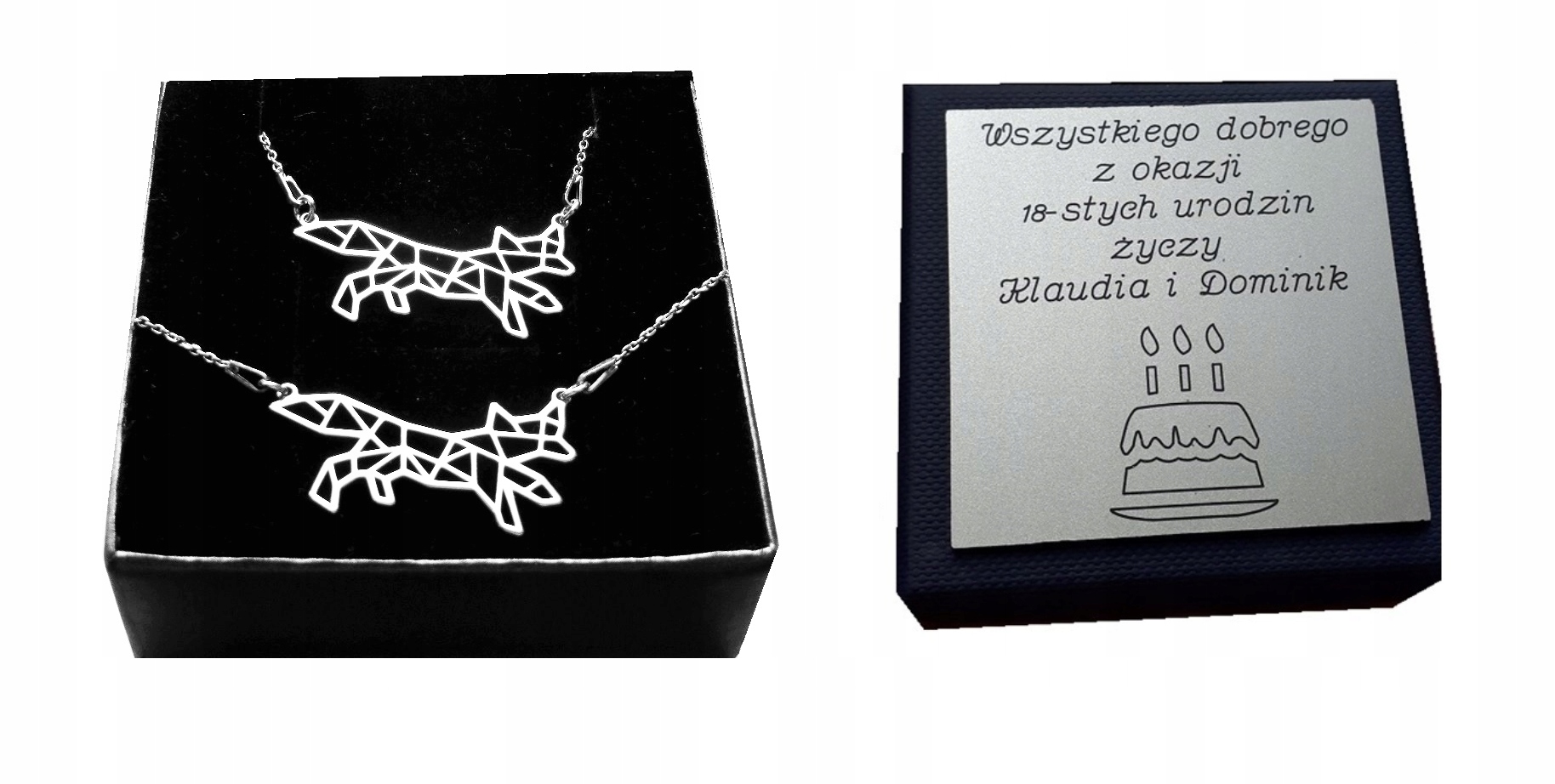 

Komplet lisek Origami srebro 925 Grawer