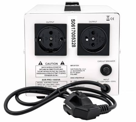 STABILIZATOR NAPIĘCIA PRĄDU AVR 1000W DO AGREGATU Model 1000W