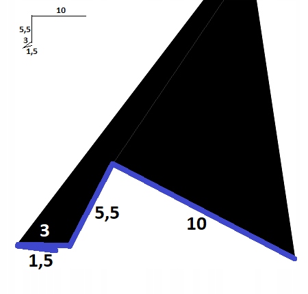Obróbka balkonu 3 ral 9005 MAT CZARNY dł. 1,95 m