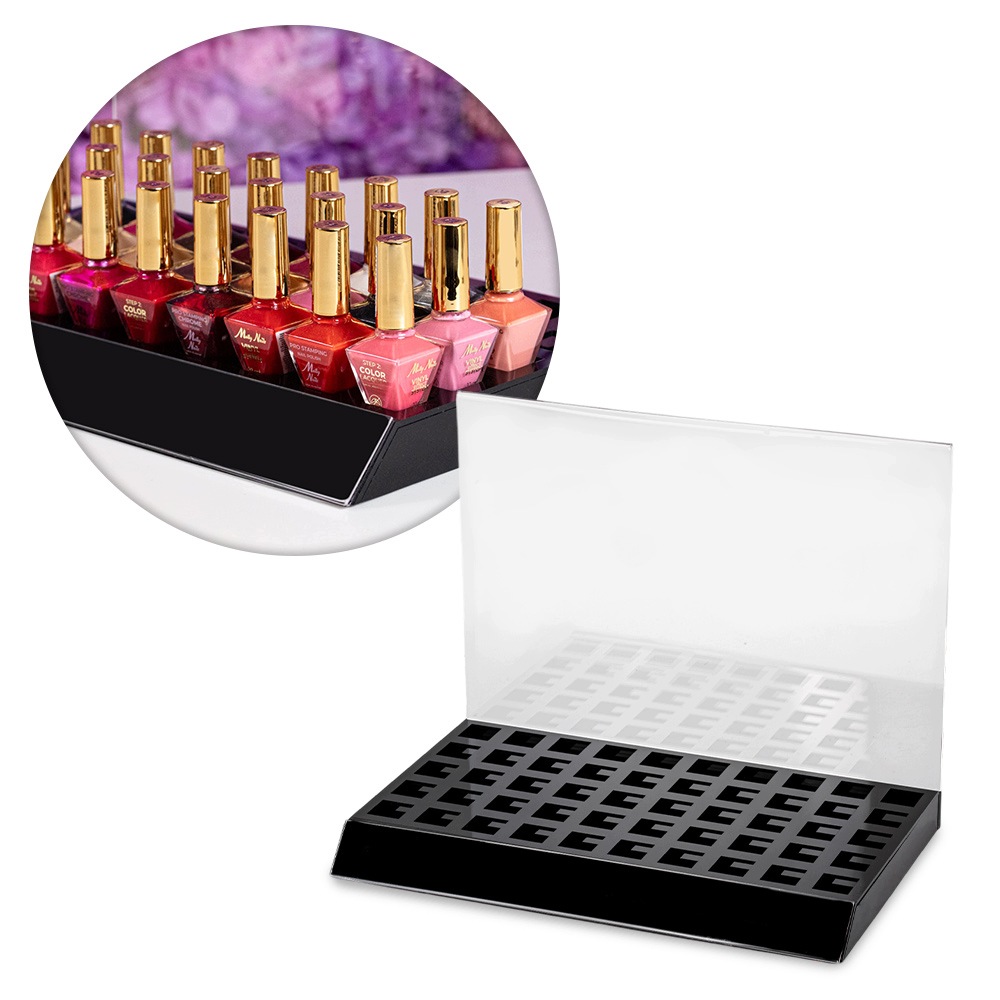 Stojanový organizér na 50 hybridních laků Mollynails Černý