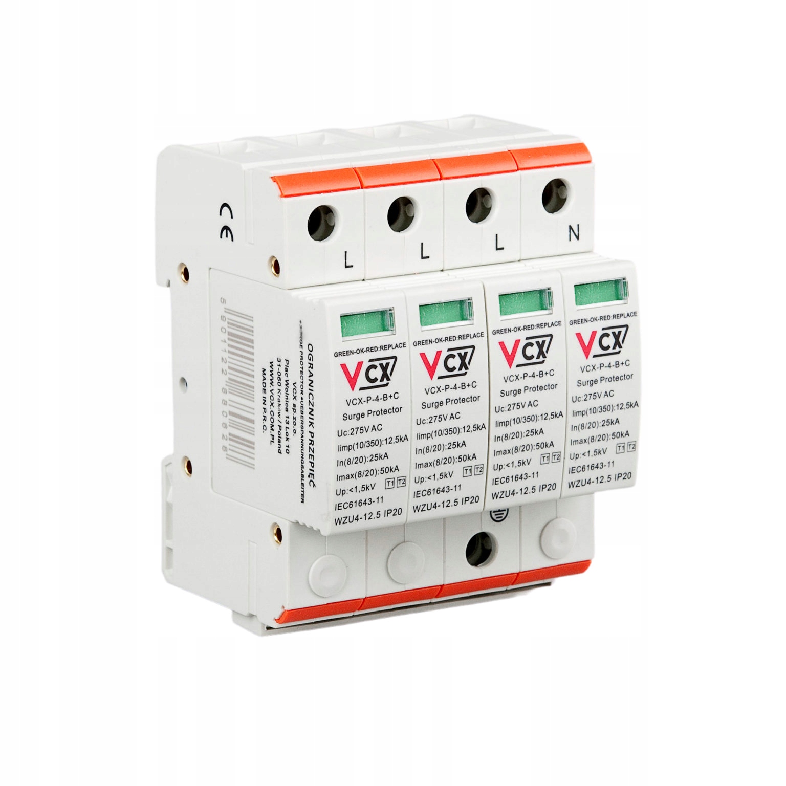 Přepěťová ochrana VCX B+c 4P 12,5kA