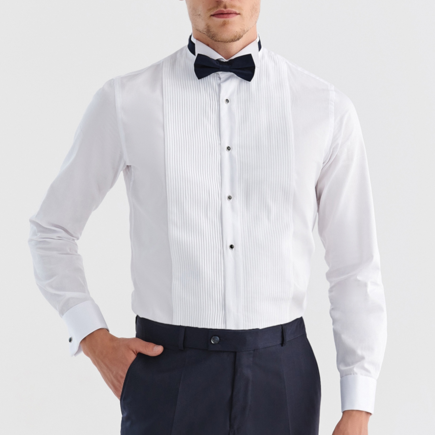 Bílá pánská smokingová košile elegantní Pako Lorente vel M