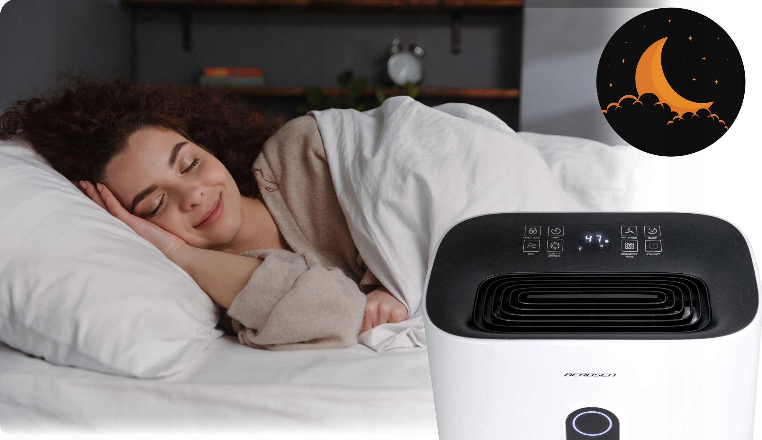 OSUSZACZ POWIETRZA POCHŁANIACZ WILGOCI 20L/24H LED Wydajność 20 l/24 h