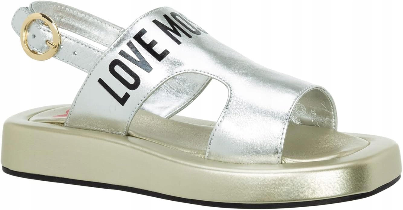 Love Moschino Stříbrné Gladiátorské Sandály Na Kotníku 39 U2A