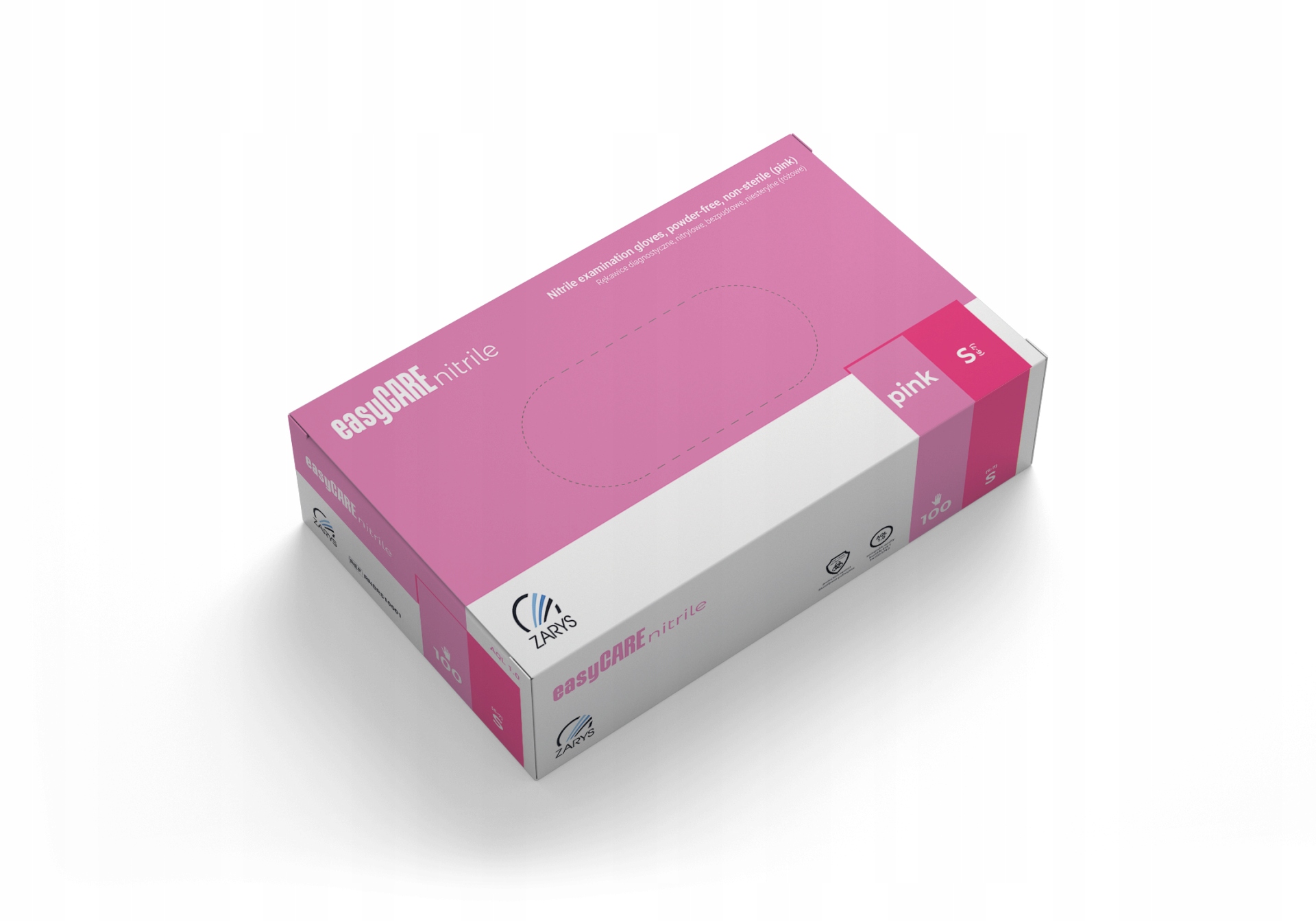 Rękawiczki nitrylowe diagnostyczne Zarys Easy Care S różowe 100 szt. EAN (GTIN) 5907996844814